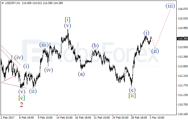 Обзор по волновому анализу USD/JPY на 3 марта 2017