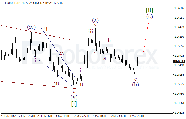 Обзор по волновому анализу EUR/USD на 9 марта 2017